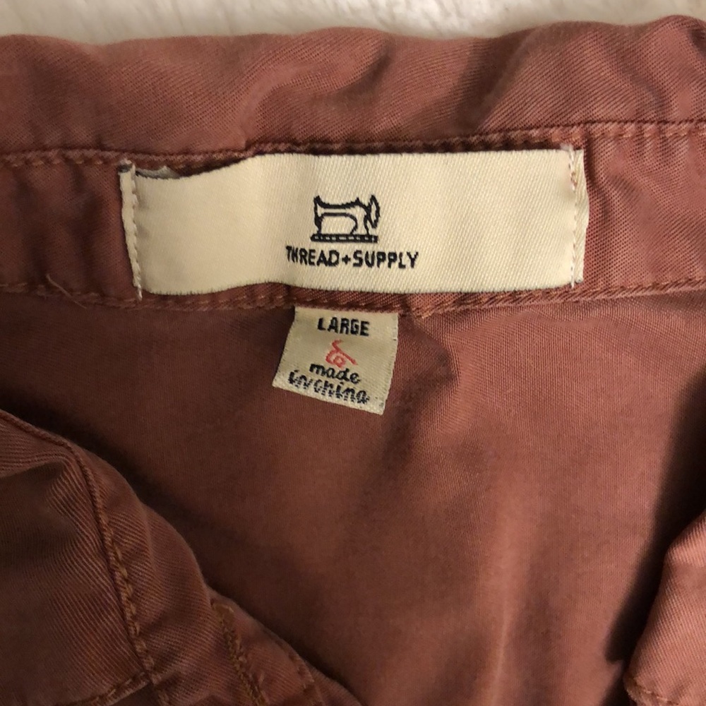 Rust Cropped Button Down - Picture 3 of 3